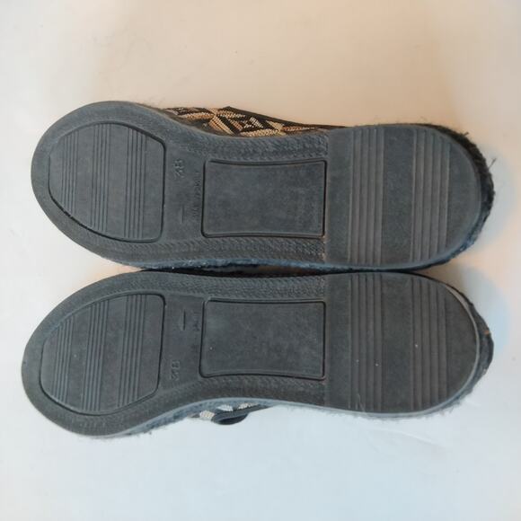 Kanna Sz 7 Woven Espadrille Loafer Black Diamond Pattern Slip On Flat Brown Tan - Picture 2 of 6